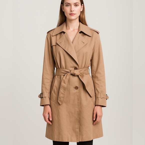 Aquascutum Women's Vintage Water Repellant Trench Coat Camel Made in Canada - Picture 1 of 16